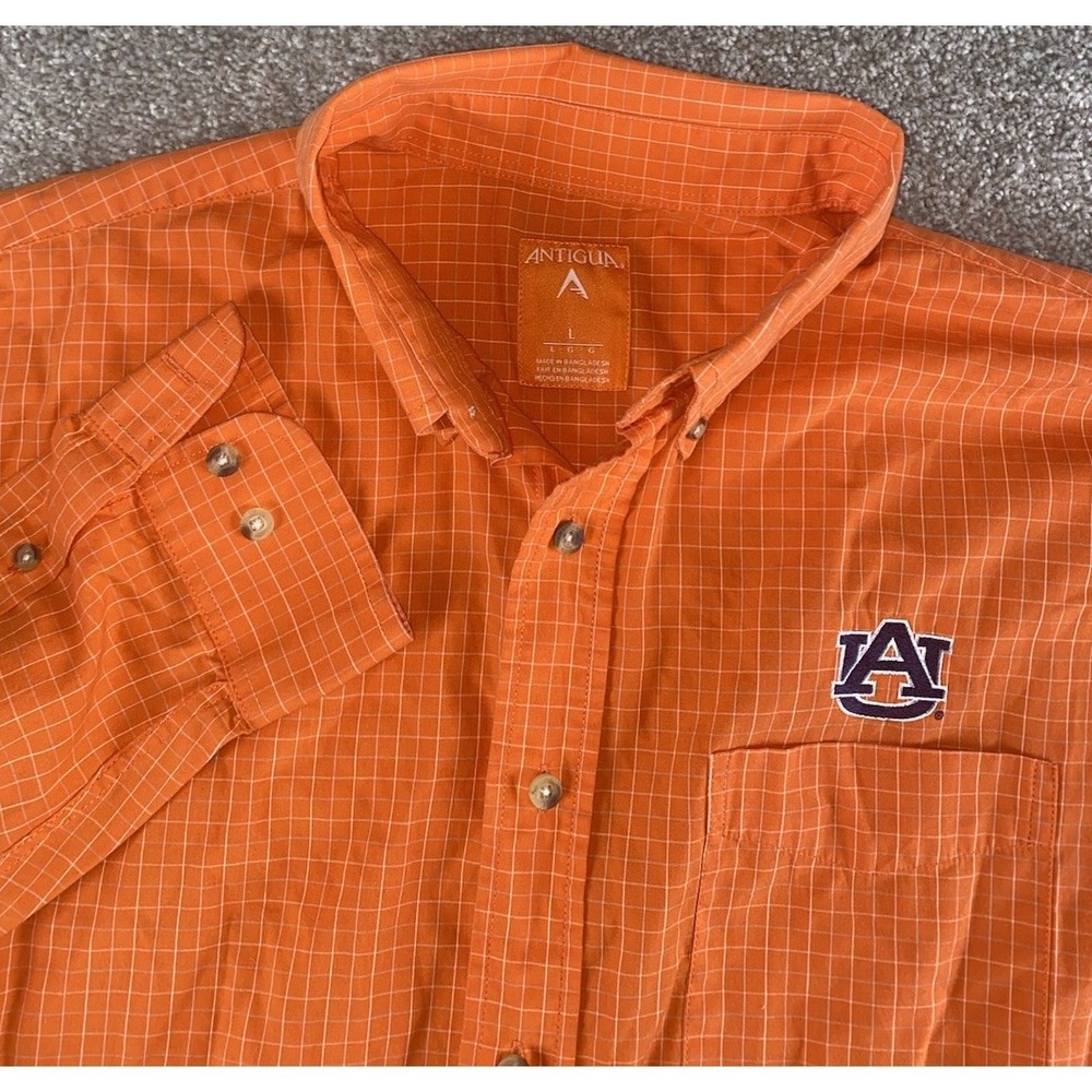 Antigua Auburn Tigers‎ University Button Down Logo Pocket NCAA Men Large Relaxed